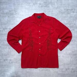 Y2K Meztizoz Red 00s Grunge Affliction style button up shirt